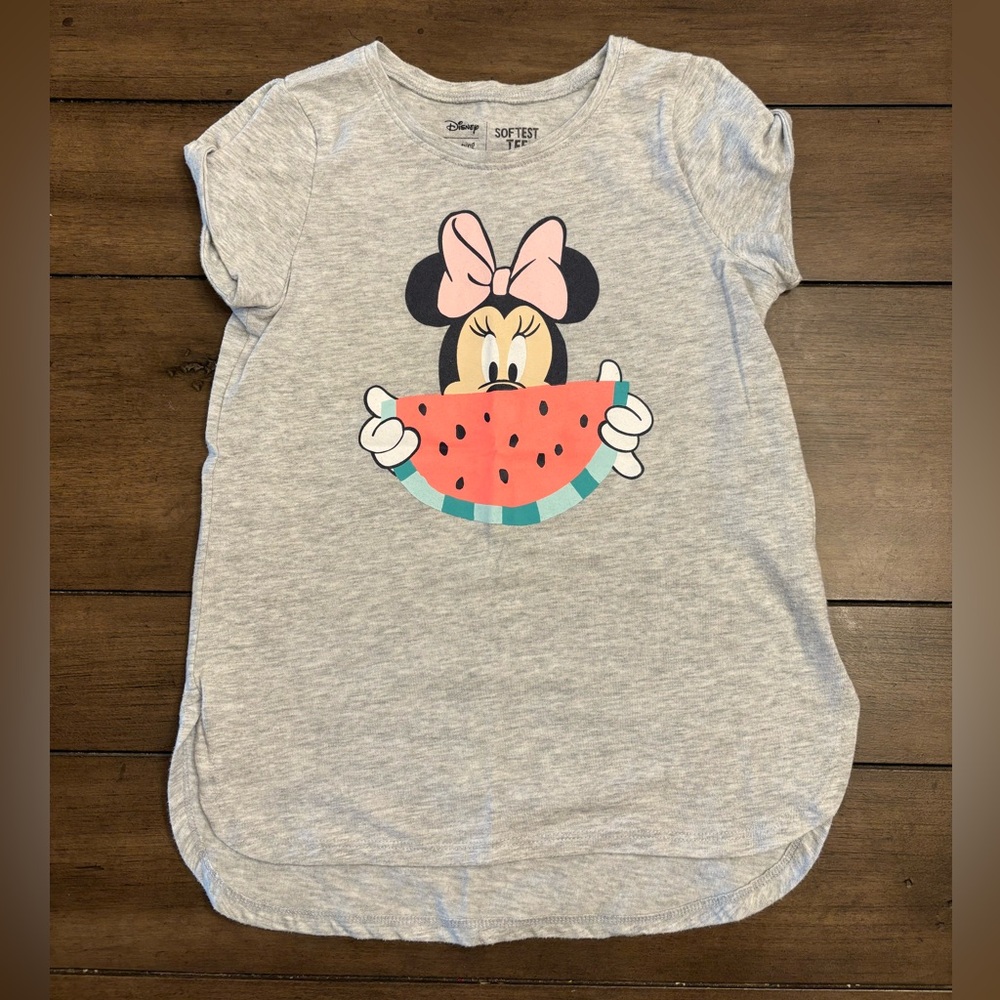 Disney Gray Girls Jumping Beans Shirt with Minnie Mouse Watermelon Design